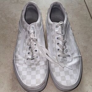 White Checkered Vans
